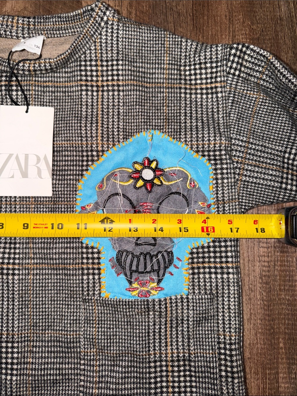 Zara Kids ERC Skeleton Plaid shirt size 9 NWT - Picture 5 of 6